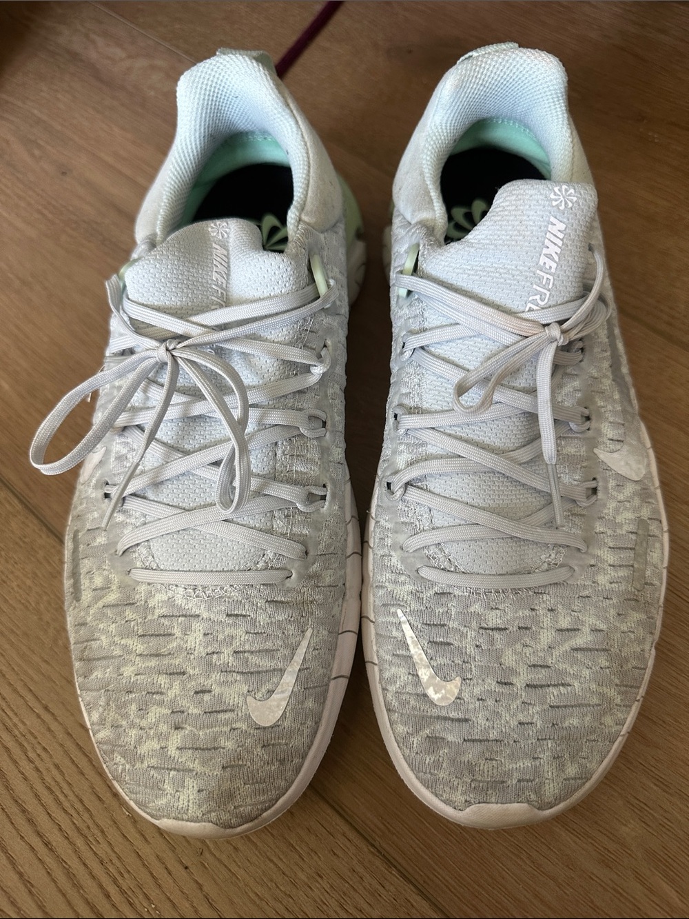 Nike Lightweight Knit Sneakers — Light Gray & White